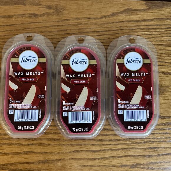 FEBREZE Apple Cider Wax Melts‎ Limited Edition 3 packs - 18 Total Cubes - NEW - Picture 1 of 2